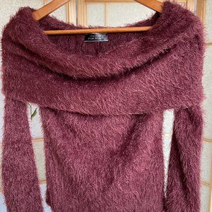 NEW Blue Blush Off the Shoulder Sweater in Plum, Size S